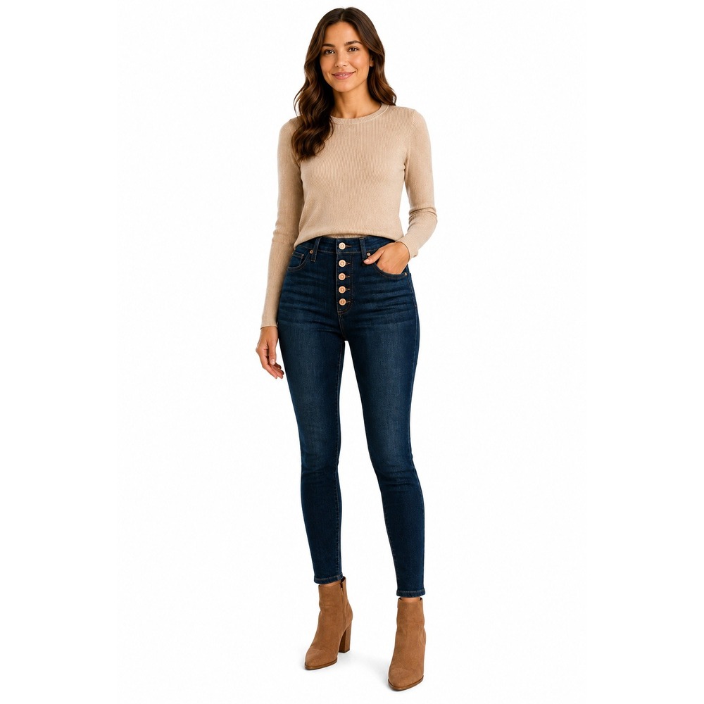 LUCKY BRAND Ava Mid Rise Skinny Ankle Jeans 5-Button Fly Dark Wash Size 2/26